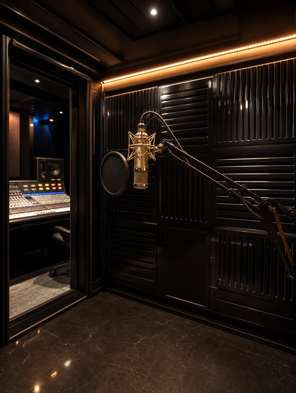 Professional audio recording booth