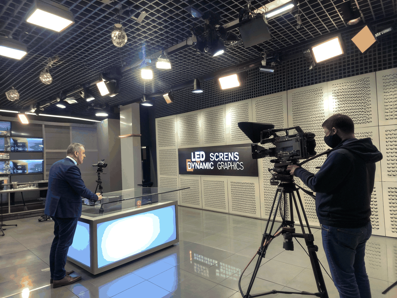 Corporate video production setup